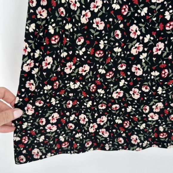 NWT J. Jill Women's Wherever Floral Crew Neck 3/4 Sleeve Blouse Black XL Petite - Picture 9 of 12